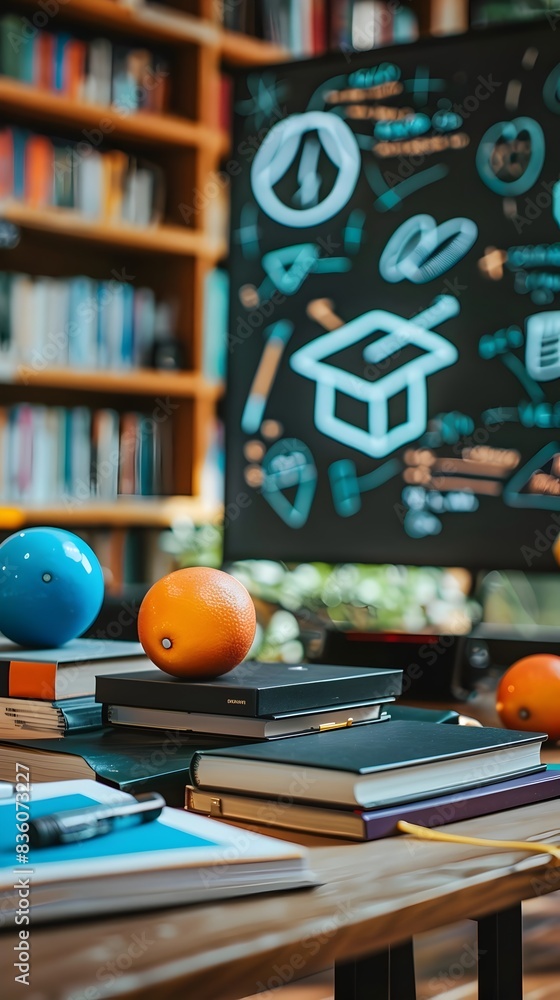 Poster engaging online course interface with interactive modules and quizzes for educational learning