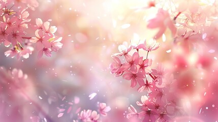 A delicate cherry blossom background featuring soft pink petals and a subtle spring atmosphere