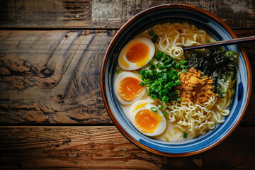 Bowl with traditional japanese ramen