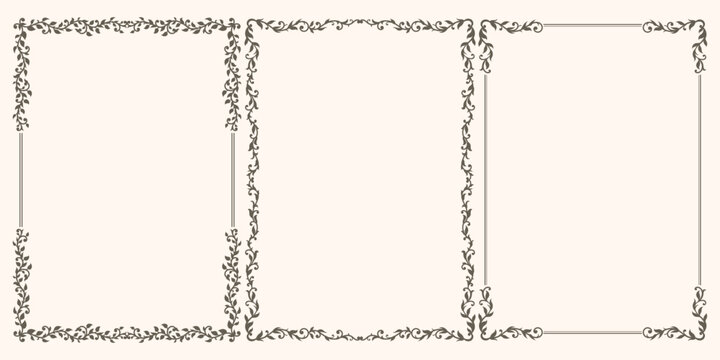 Set of Decorative vintage frames and borders set