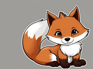 3d Illustration of a red fox logo with a smile , llustration of a  Cute cartoon  fox ,cute fox head vector design , fox logo , red fox head design,	