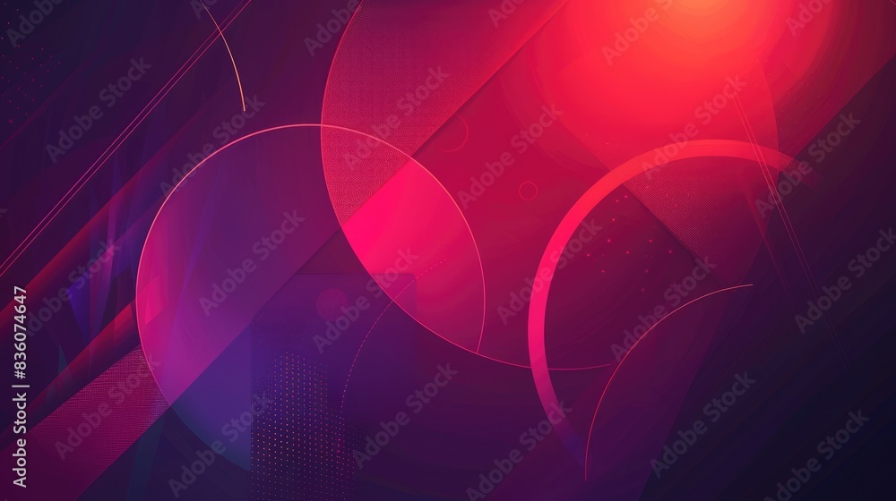 Poster pink and purple geometric shapes with a gradient background aig51a.