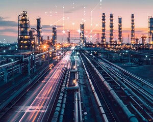 Illustration of Ensuring seamless data flow between different systems and platforms within the industrial ecosystem. Ai Generate.