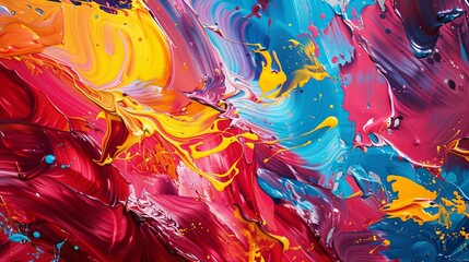 A colorful paint splash and a dynamic abstract background that capture the chaotic beauty of colors in motion