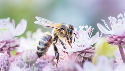 The Beauty of Nature: A Bee Pollinating an Astrantia Flower at 7:4