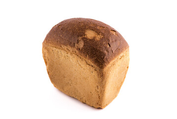 brown bread isolated on white background