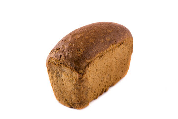 brown bread isolated on white background