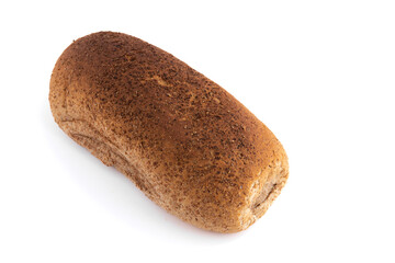 whole grain bread  on white background, ciabatta. rye bread