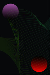 Vertical Vibrant gradient wave line background vector. Abstract trendy modern design wallpaper for covers, Brochures, flyers, card, web, Poster, music poster, Banners. Vector illustration