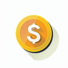Dollar currency icon isolated on white background