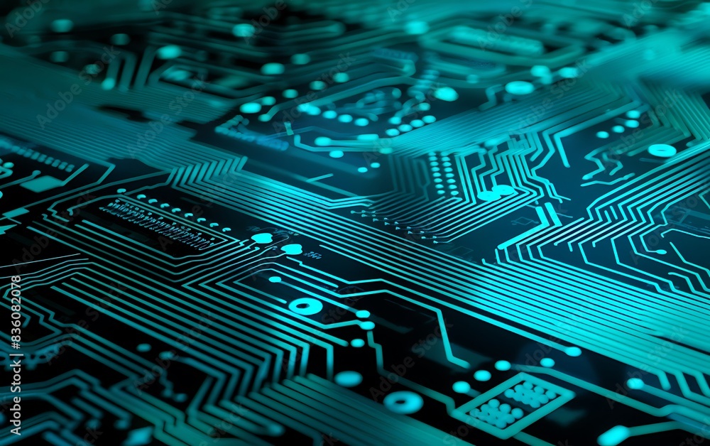 Poster electronic circuit tech background showing internet network connectivity