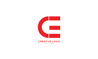 CE Abstract initial monogram letter alphabet logo design