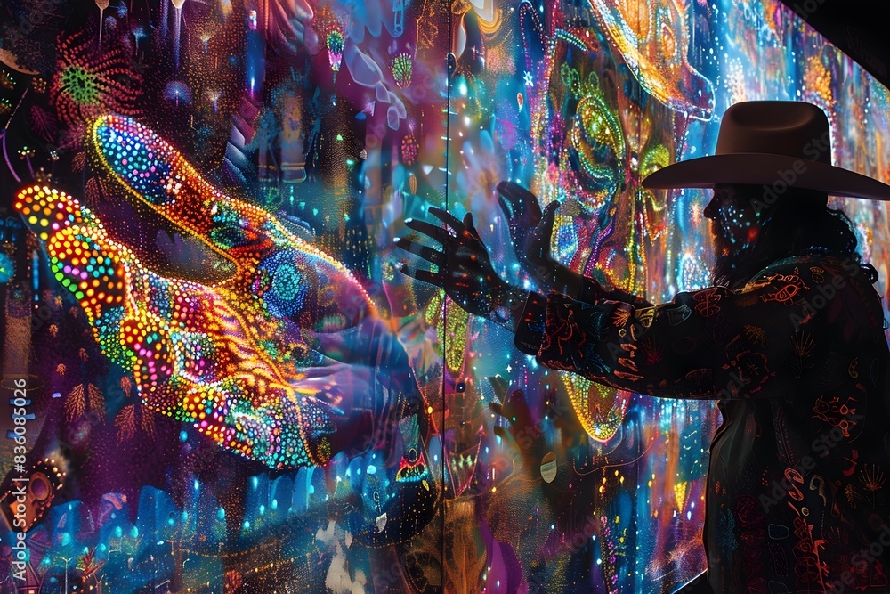 Aufkleber captivating psychedelic visuals ignite the imagination with vibrant cosmic patterns and surreal dime