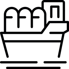 Black and white illustration of a modern cash register, ideal for icons or logos