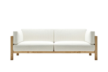 White Sofa with Wooden Frame