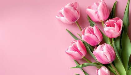 Obraz premium Pink Tulip Paradise: Celebrating Love and Beauty with a Splash of Pink