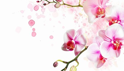 Orchid Oasis: A Stunning Branch Against a Clean White Canvas