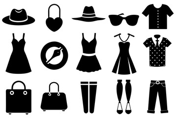 fashion set silhouette vector illustration