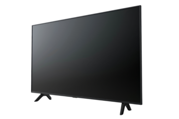 Modern Black TV on White Background
