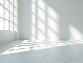 Fototapeta premium Clean White Backdrop with Soft Lighting Ideal for Tech Gadget and Electronics Product Presentation Concept with Copy Space