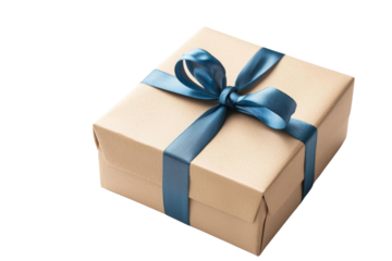 Gift Box with Blue Ribbon