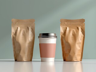 Packaging bag mockup, featuring a clean design, ideal for retail and product branding