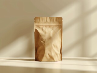 Brown Kraft Paper Pouch Stand Up Bag Mockup