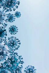 Naklejka premium SARS Severe Acute Respiratory Syndrome, border, background wallpaper, blank in the middle, minimalism, negative space, used for postcard template