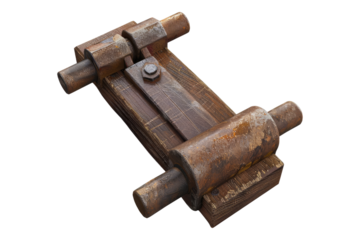 Wooden clamp isolated transparent on background