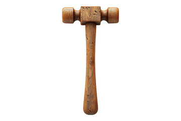 Wooden hammer isolated transparent on background