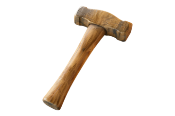 Wooden hammer isolated transparent on background
