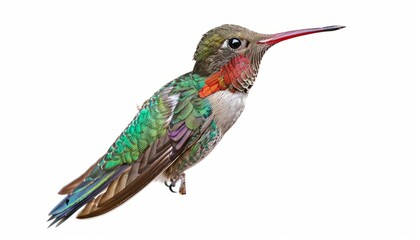 Fototapeta premium Vibrant Broad Billed Hummingbird: A Stunning Presentation Against Various Backgrounds