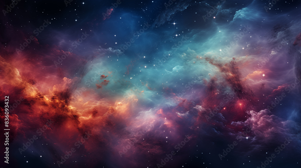 Wall mural abstract cosmos background. space dark background with fragment of our galaxy