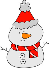 snowman with santa hat