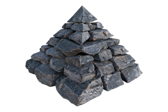 Zen stones pyramid isolated on transparent background