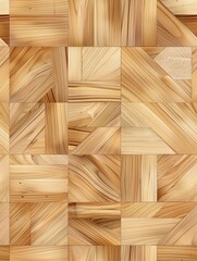 Seamless Marquetry Wall Parquet with Abstract Pattern