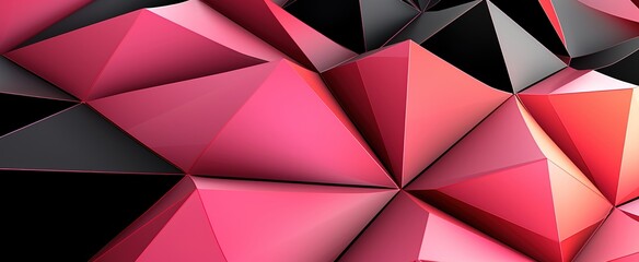 3d rendering of pink and black abstract geometric background