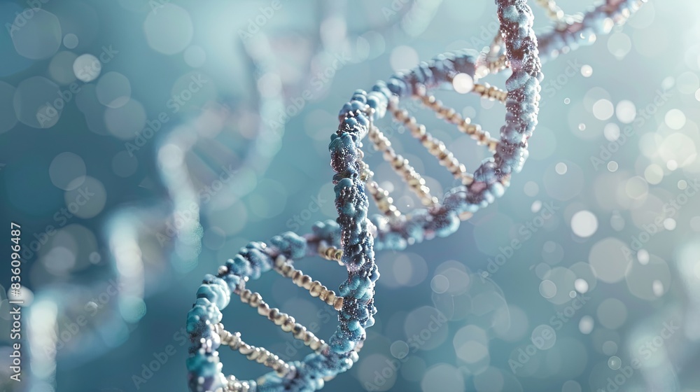 Aufkleber the dna helix is rendered in the style of modern 3d computer graphics with photorealistic lighting a
