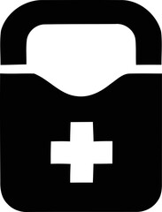 Obraz premium First Aid Kit Essentials in Black and White - Healthcare Readiness