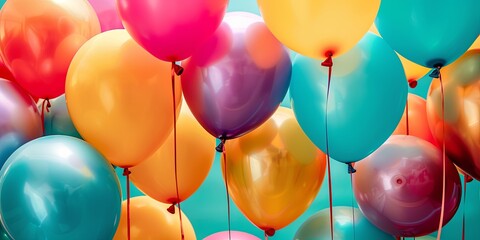 Festive Array of Colorful Balloons