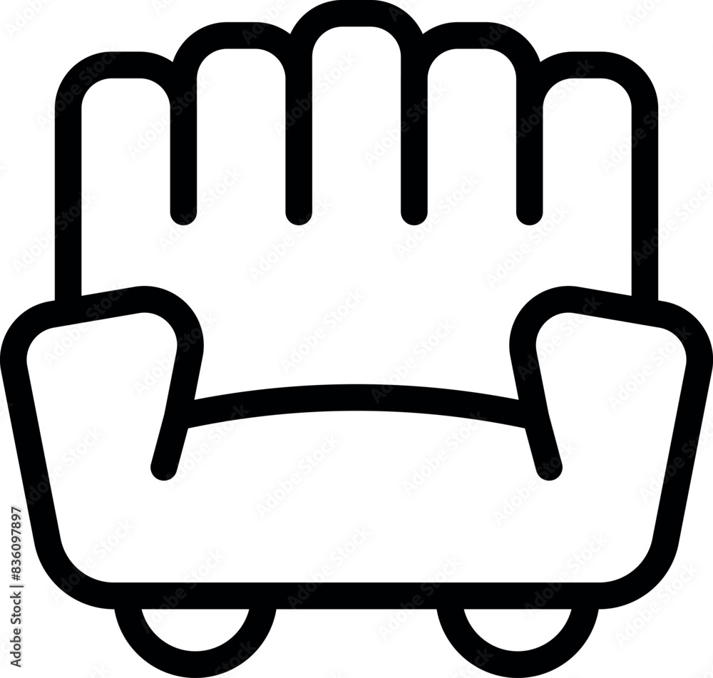 Poster simplistic line drawing of a hand icon, perfect for web and app interfaces