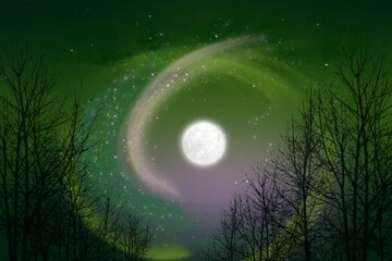 Naklejka premium moon and stars