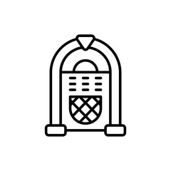 Jukebox outline icons, minimalist vector illustration ,simple transparent graphic element .Isolated on white background