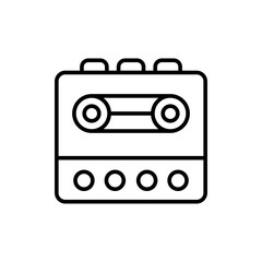 Tape recorder outline icons, minimalist vector illustration ,simple transparent graphic element .Isolated on white background