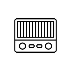 Retro radio outline icons, minimalist vector illustration ,simple transparent graphic element .Isolated on white background