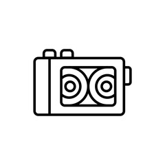 Tape recorder outline icons, minimalist vector illustration ,simple transparent graphic element .Isolated on white background
