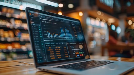Comprehensive E Commerce Analytics Dashboard Showcasing Real Time Sales Data and Customer Insights on Laptop Screen for Informed Business Decisions