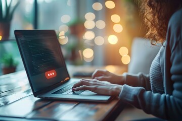 Live Customer Support Window on Laptop for Online Store E Commerce