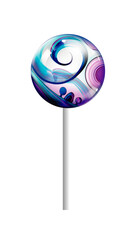 Candy ball with a pattern on a stick