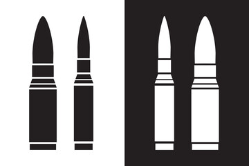 Bullet icon, vector. Set of bullets illustration, Rifle or Sniper bullet, ammo icon vector. Vector illustration.
